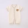 Summer Baby Gauze Bodysuit - Short-Sleeved, Breathable Newborn Jumpsuit for Crawling