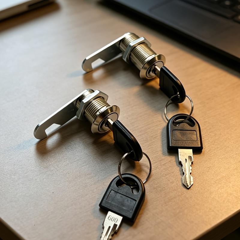 16 mm Security Cam Lock Set with 2 Keys and 3 Different Lock Plates for Mailboxes, Doors, Cabinets, Drawers and Storage Lockers