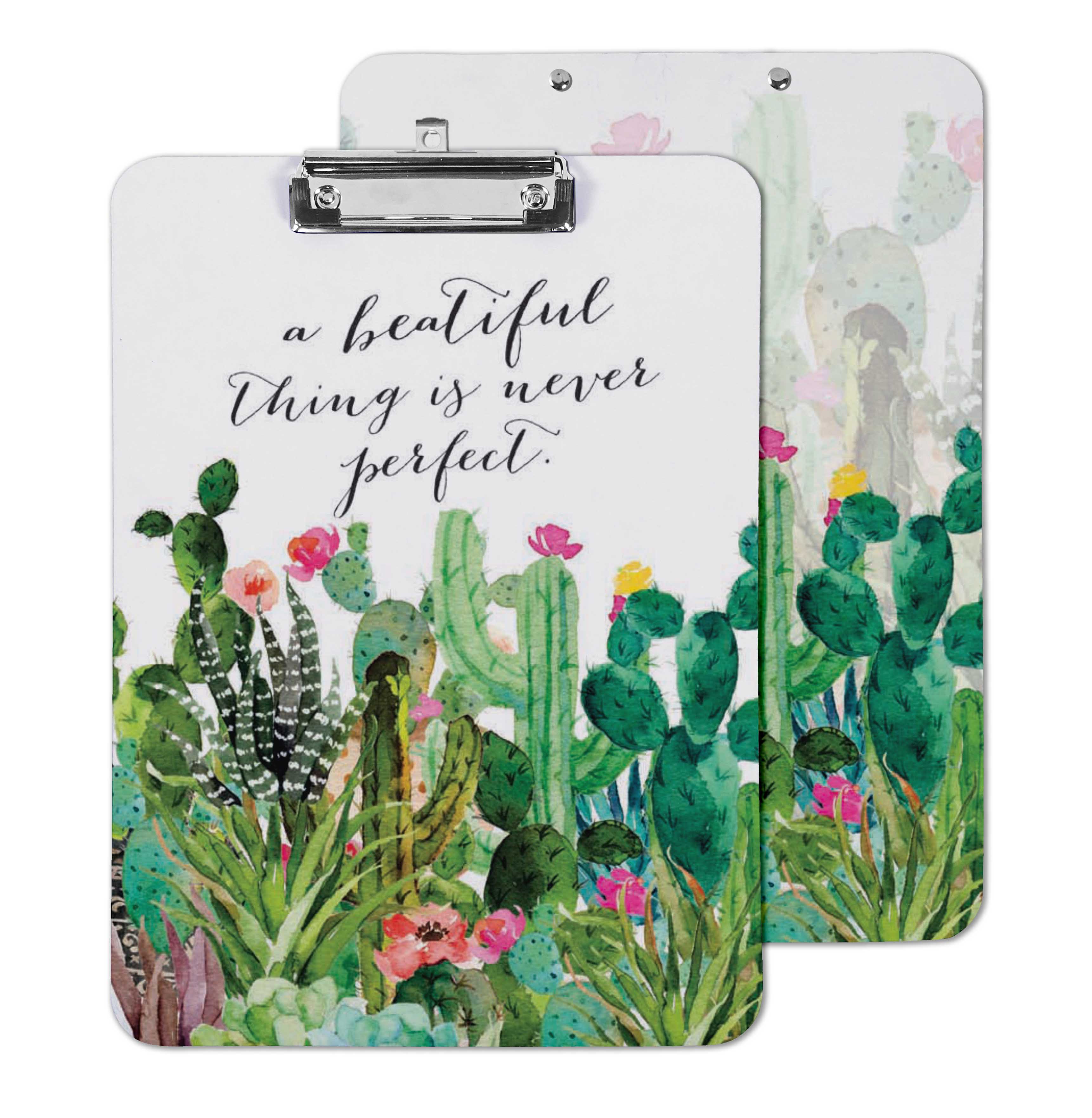 

Inkdotpot Decorative Clipboard Letter Size Clipboard with Low Profile Clip,Office School Quote Printed Hardboard 9x12.5 Inches білий