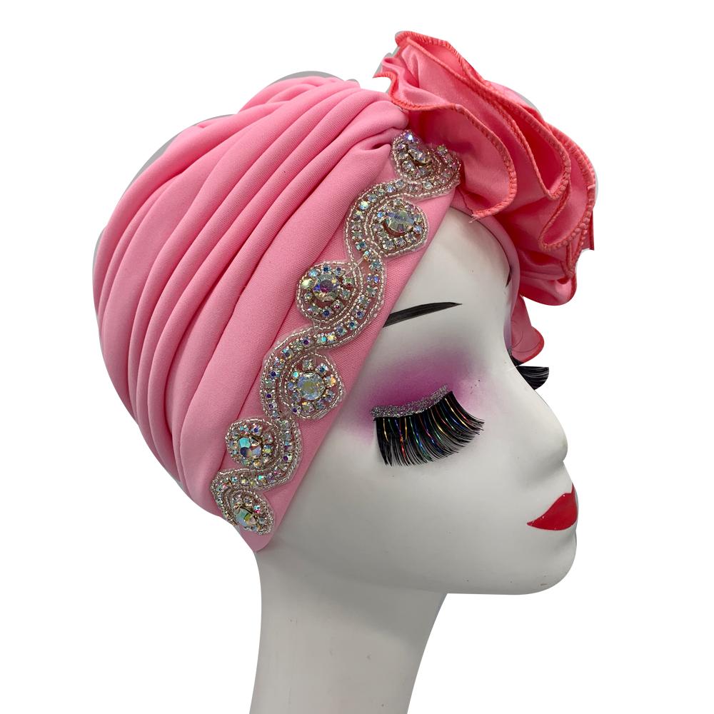 Сатиновый плиссированный тюрбан с рюшами для женщин, африканский, готовый к носке, головной убор, Нигерия, женские головные повязки, чепчик, праздничный головной убор