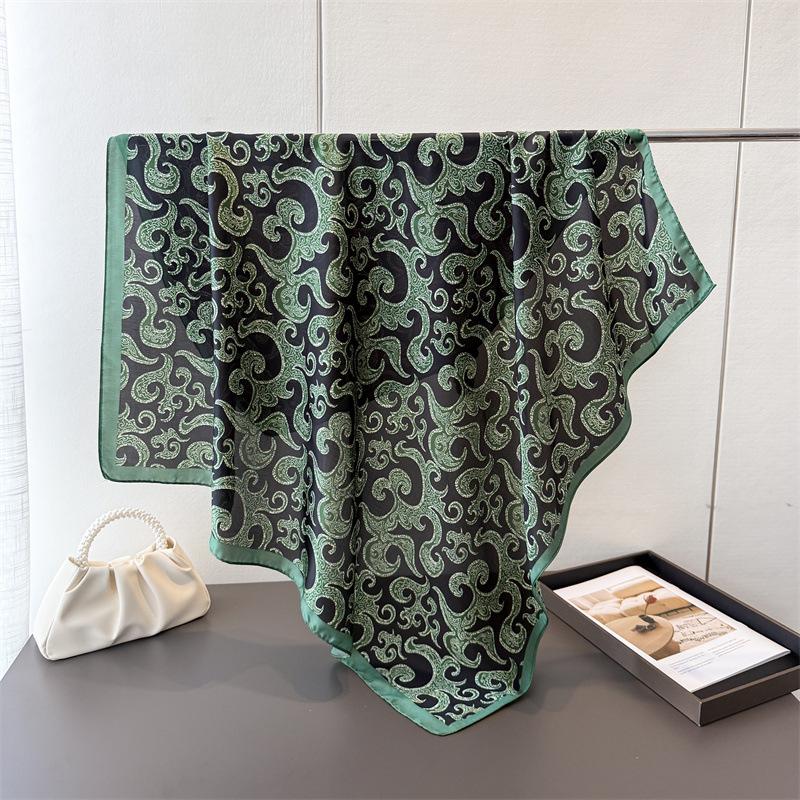 Xiangyun Satin Imitation Silk Printing Large Square Scarf Silk Scarf Versatile Shawl Headscarf Neck Protection Scarf
