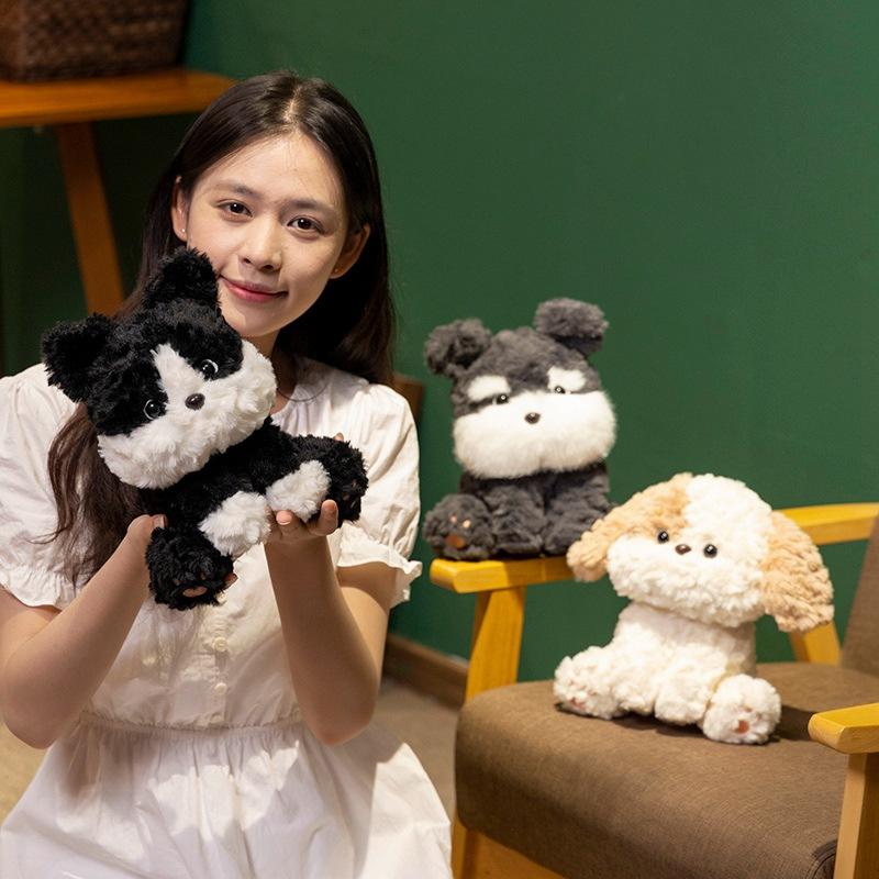 Cute cute puppy dog doll plush toy sitting teddy dog doll children's company soothing doll