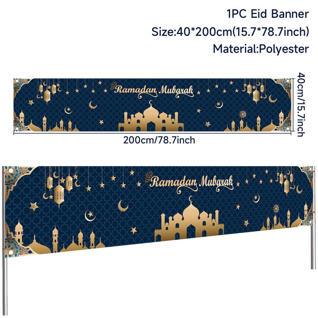 Eid Mubarak Outdoor Banner Flagge Ramadan Kareem Banner Ramadan Dekoration Für Home 2024 Islamischen Muslimischen Party Eid Al Adha