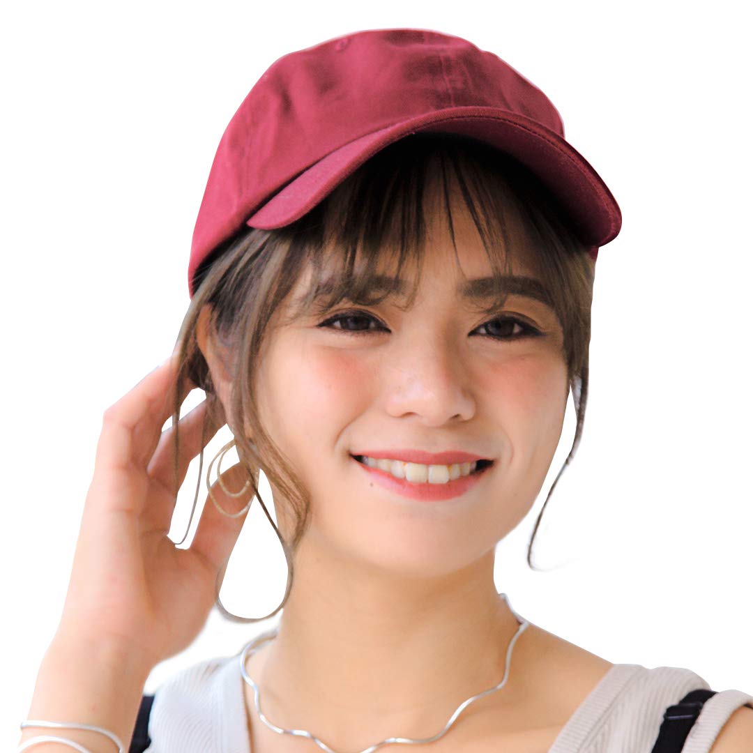 

ICHIYON Hat Cap Deep Large Size Spring Summer Large Plain Red Cotton Hand Washable Size Adjustment Golf Simple Easy to Match [14+ PLUS] Men s 100%
