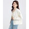 TERRE BLEUE Women's Casual Baseball Collar Short Jacket
