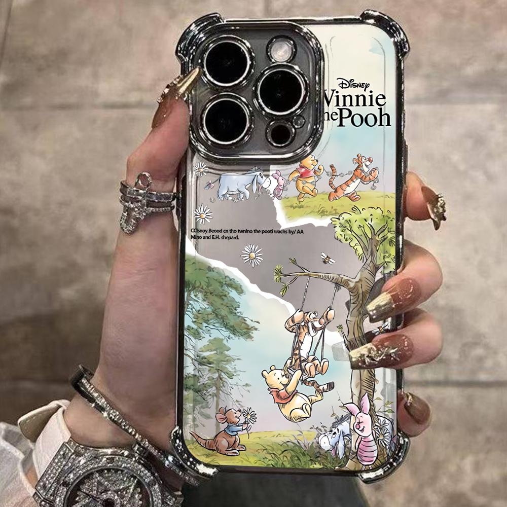 Comics Winnies Poohs Phone Case for iPhone 17 Air 16 15 14 Plus 13 12 11 Pro Max X Xs XR 8 e Anti-drop Transparent Soft Cover