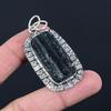 Halloween Sale 925 Silver Black Tourmaline Rough Gemstone Bezel Wife New Pendant