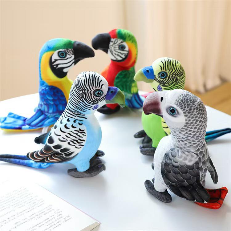 Cross-border Macaw Parrot Plush Toy - Children's Cognitive Bird Figurine