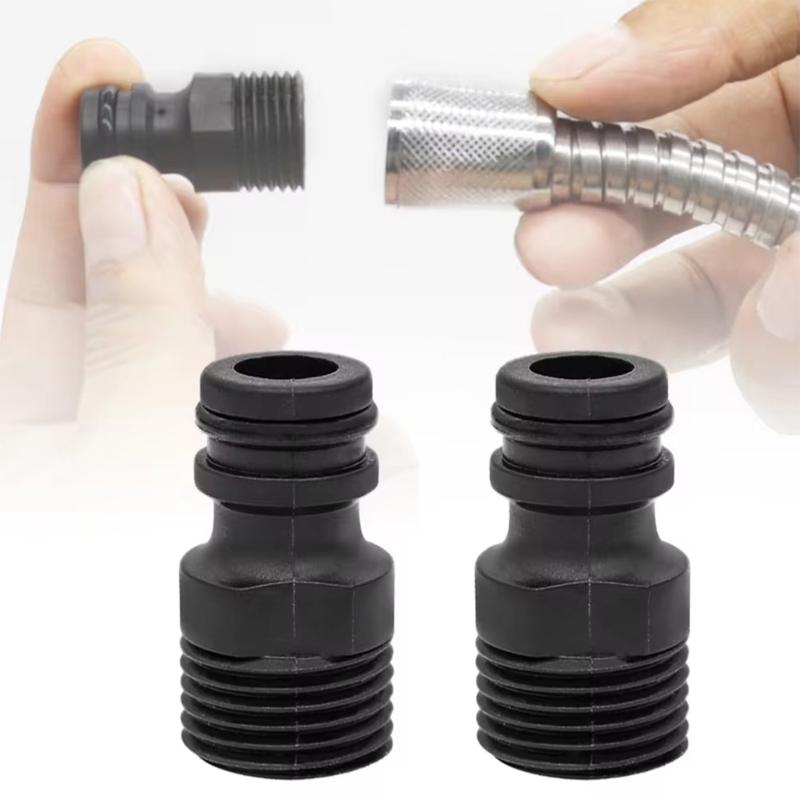 Quick Connects Hose Connectors with 1/2Inch Male Thread Easy to Install Threaded Nipple Connectors Watering Attachments