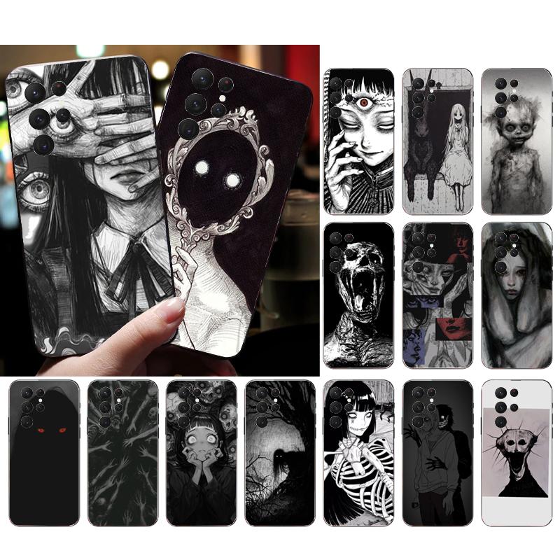 Phone Case For Samsung Galaxy S26 S25 S24 S23 S22 S21 Ultra S24 S23 S22 S21 S25 Plus S24 FE Horror Ghost Girl Art