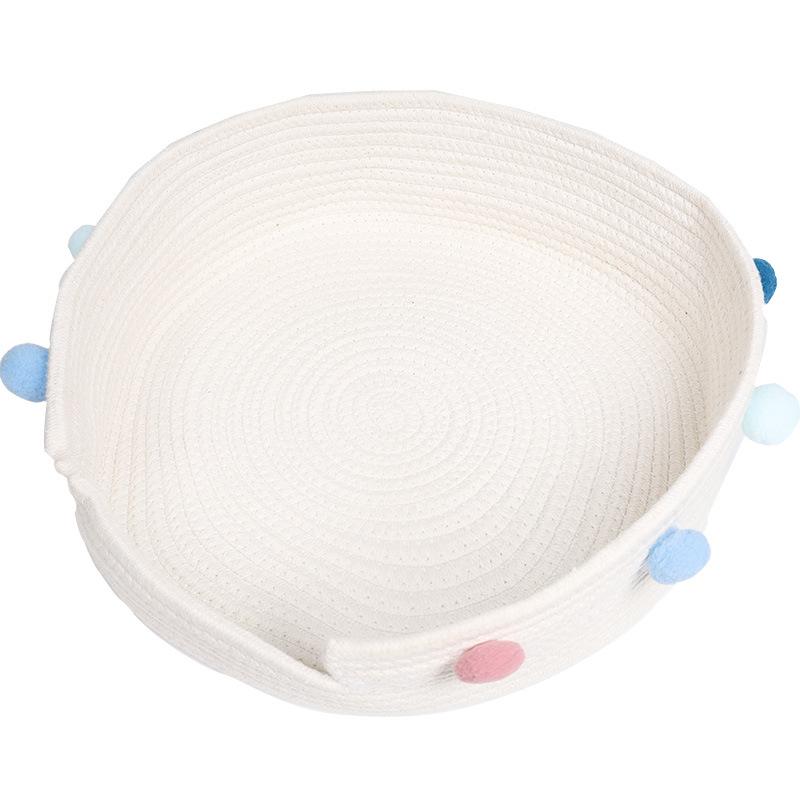 

Pet Nest Kennel New Four Seasons Available Handmade Cotton Thread Dog Pad Cat Paw Board Deep Sleep Cat Nest Pet Products 38 10CM