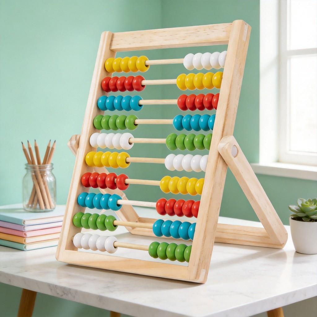 Hölzerner Zählrahmen für Mathematik, Lernspielzeug für Kindergarten- und Grundschüler