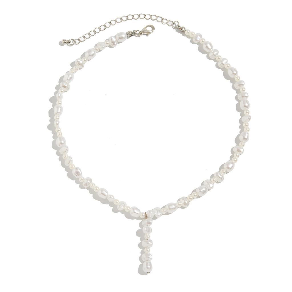 Baroque Alien Bean Pearl Beaded Necklace Niche Irregular Commuter Collar Chain