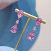 Moissanite Drop Earrings for Women Fashionable Colorful Gemstone Dangle Earrings Multi Color Series Jewelry