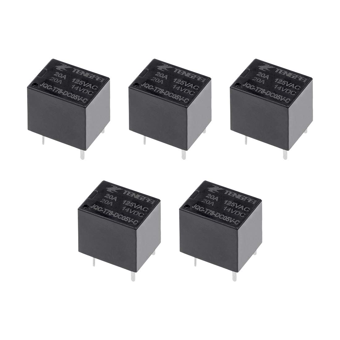 

uxcell Relay 5V PCB Electromagnetic Power Relay DC5V SPDT 5 Pin JQC-T78-DC05V-C General Purpose Relay Pack of 5 чорний