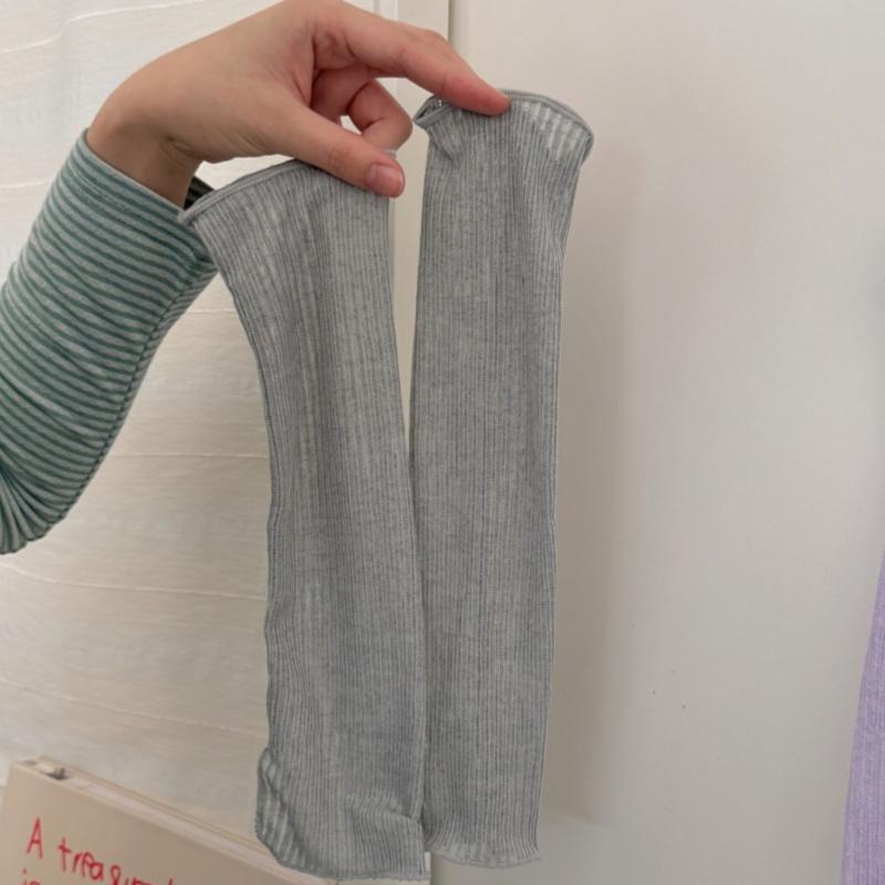 Women Solid Color Medium Tube Socks Summer Breathable Leg Warmers for Running and Hiking