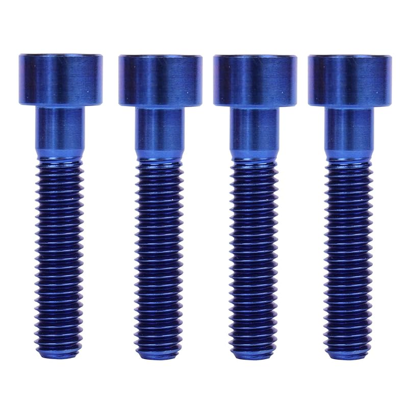 4PCS Titanium Bolt Ti Screw M6x10 16 18 20 25 30 35mm Column Allen Hex Bolt (Blue, M6x25mm)
