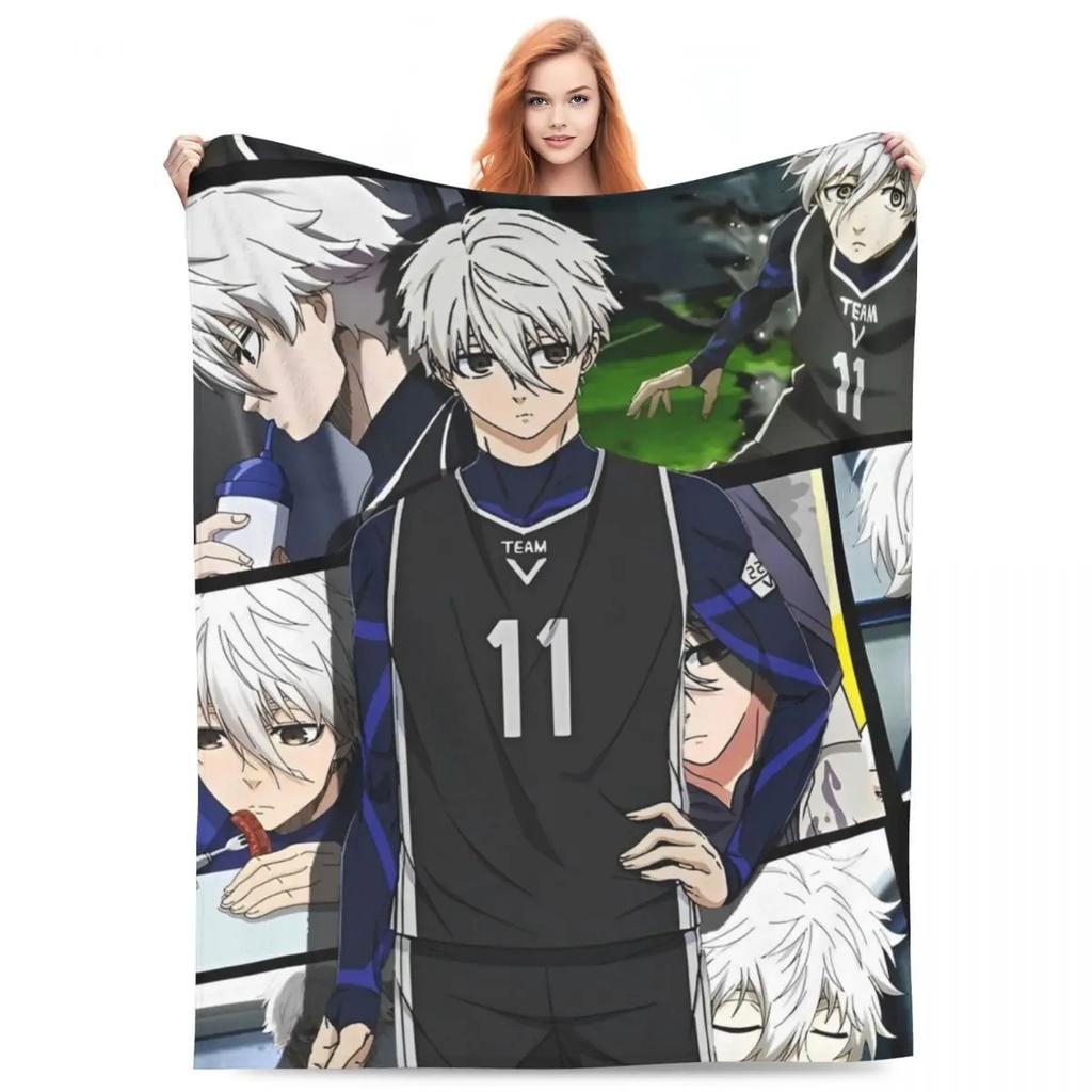 Blue Lock 2 Blankets Manga Anime Plush Novelty Breathable Throw Blanket for Home Restaurant Spring/Autumn