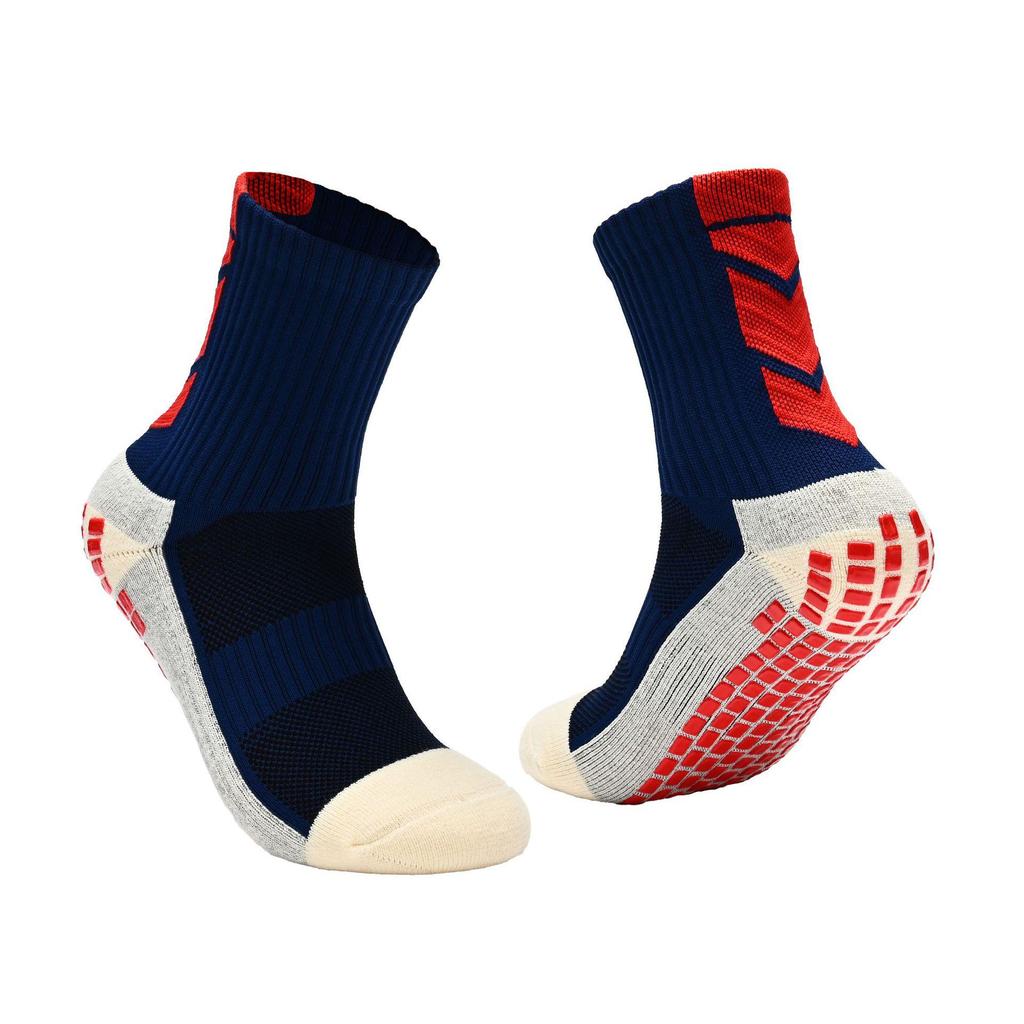 Non-slip Mid-calf Outdoor Football Socks – Breathable, Sweat-absorbing, Wear-resistant with Towel Bottom & Dot Glue Grip