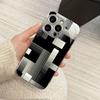 Schwarz-Weiß-Streifen Mode Handyhüllen carcasa Smartphone Glas Handyhülle für iPhone 17 16 15 14 13 12 pm Pro Plus fundas