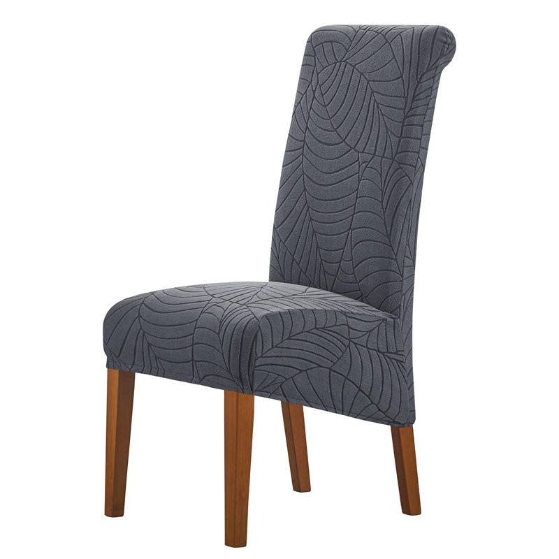 Thickened Elastic Chair Cover for High-Back Dining Chairs - Leaf Pattern