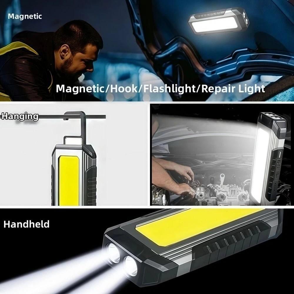 LED Magnetic Flashlight 2×18650 Waterproof COB Work Light 4000mAh Strong Light Camping Torch Light Outdoor Night Lighting