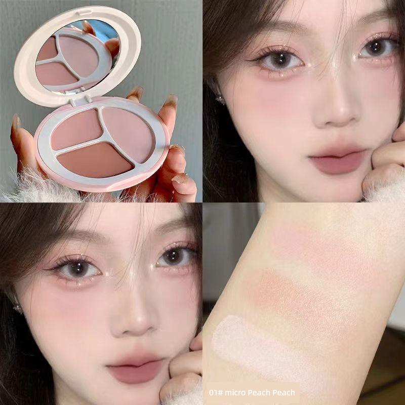 Novo Three Colors Blusher Plate Nature Lifting Color Expansion Color Contractive Color Repair Brightening Matte Rouge Pseudo Plain Face