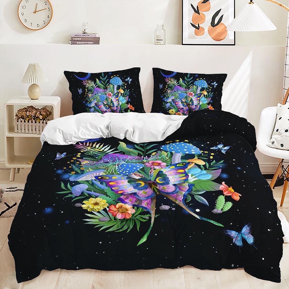 Three-Piece Mushroom Magic Plant Quilt Set Bedding Kit Children'S Room