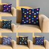 Outer Space Cartoon Cushion Cover Soft Reversible  Durable Pillow Cover  MultiScene Use for Home  Car Daily Comfort