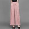 Women's 2025 Summer Cotton Linen Wide-Leg Pants - Simple, Casual, Thin, Loose, Elastic High Waist