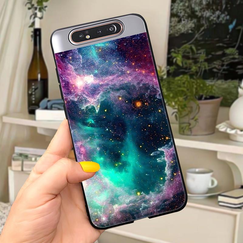 Case For Samsung A80 Case Soft Silicone Cartoon Back Cover For Samsung Galaxy A80 GalaxyA80 A 80 A805 Fundas shell Black coque