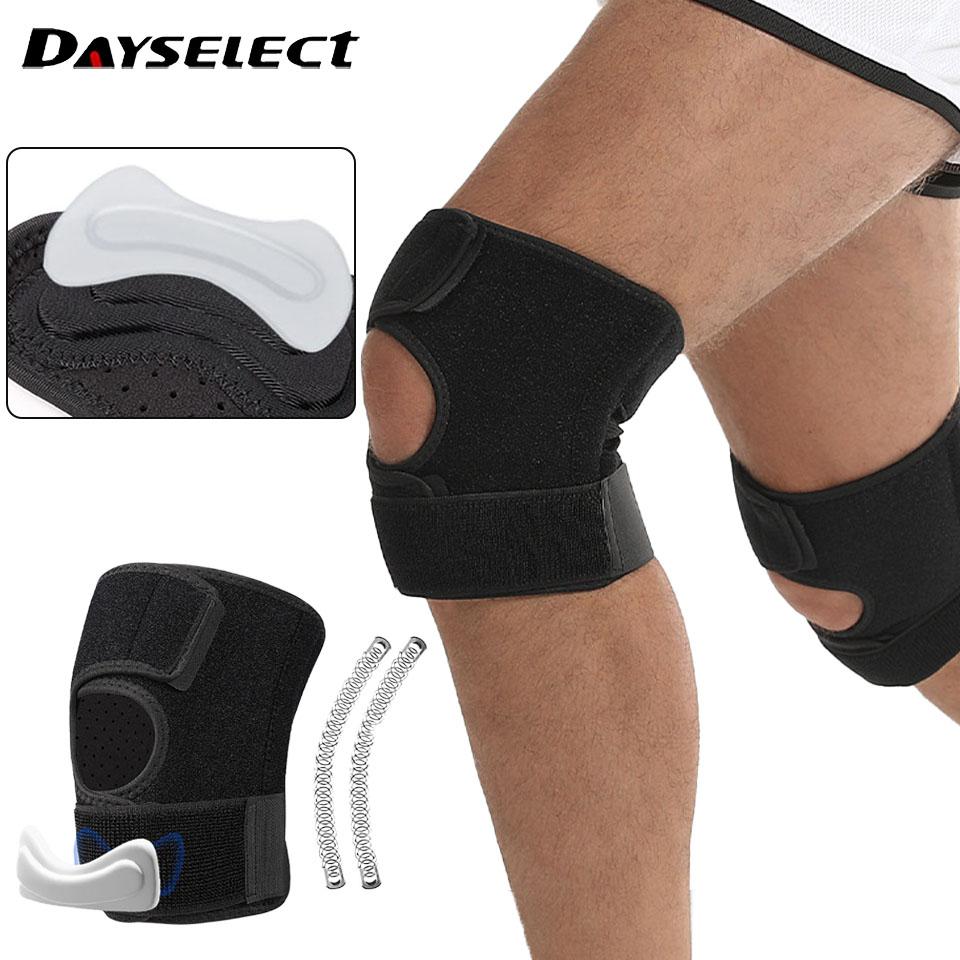 1Pcs Breathable Knee Pads Stabilize Patella Protect Meniscus Double-Sided Spring Support Binding Strap Winding Pressurization