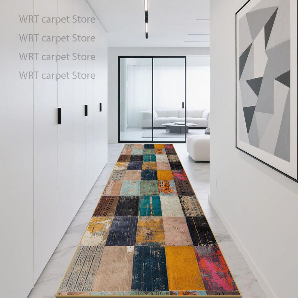 Nordic Geometric Style Long Runner Rug Decoration Home Easy Clean Stair Corridor Carpet Living Room Anti Slip Porch Hallway Mat