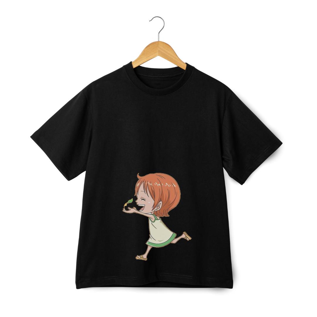 One Piece Nami Chibi Running Graphic T-Shirt Mens Womens Tees Top - Trendy Anime Streetwear Tee 4XL
