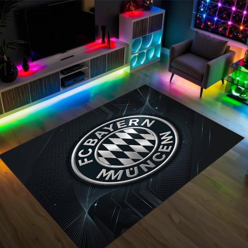 Bayern München Design Kristall Sammet Matta Mysig Icke?Halkskyddad tryckt matta för sovrum, vardagsrum, entré