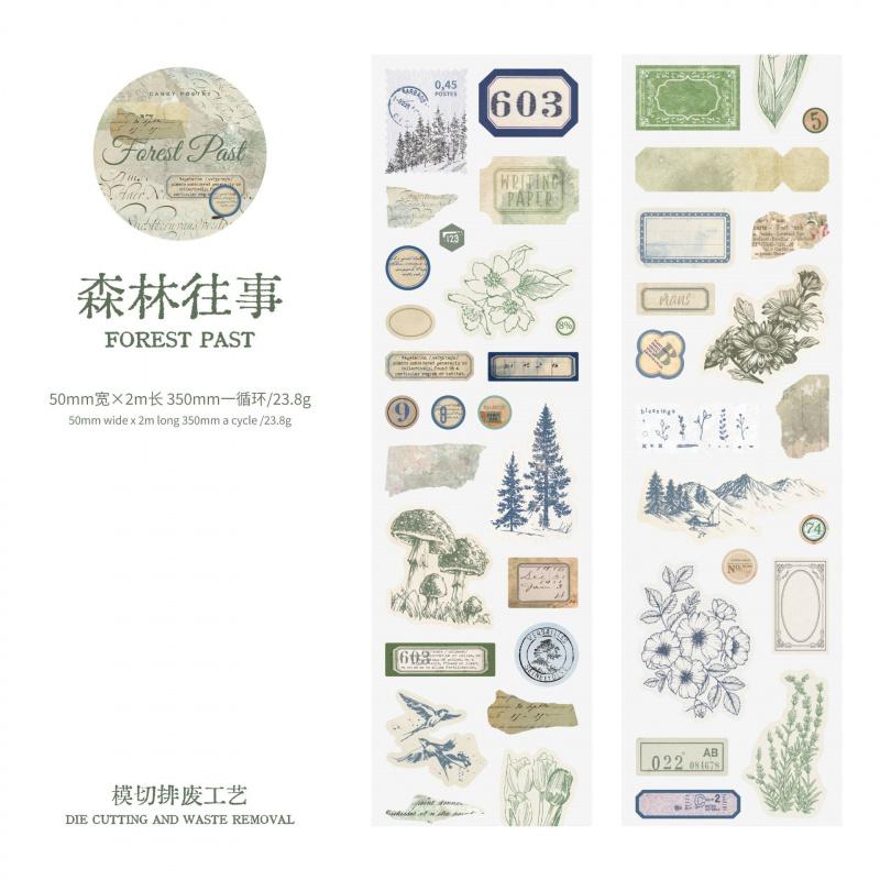 1 Roll 5x200cm Vintage Kraft Paper Old Items Washi Tape Stickers Retro Antique Style Decor Tape For DIY Scrapbook Journal Album