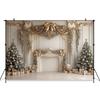 Mocsicka Weihnachtlicher Hintergrund Fotografie Neujahrsparty Baum Beige Wanddekorationen Erwachsener Kind Foto Hintergrund Studio Tapete