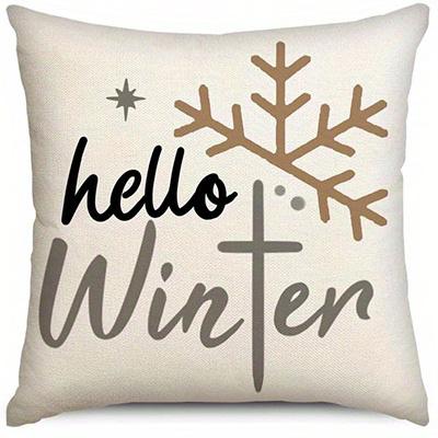 Home Decor Christmas & Winter Themed Decorative Pillows Pattern Cushion Cover Suitable For Sofa Bedroom Car Pillow Cover