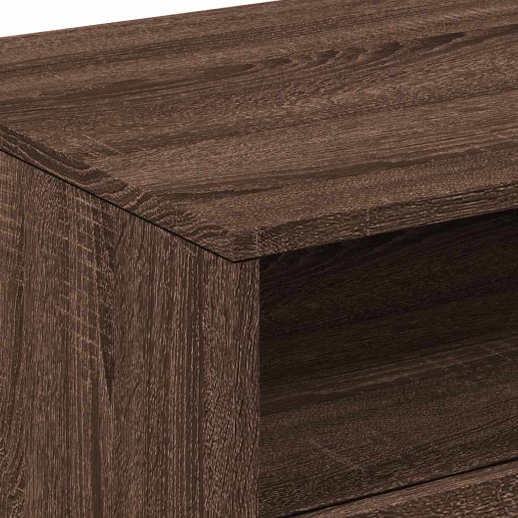 LED Coffee Table In Brown Oak Look 90 X 49 X 40 Cm
