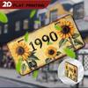 D Flat D Flat Printing Sunflower Theme Retro Metal Decorative Plaque and Ornament( X Inch Inches) Vintage Wall A