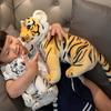 25-33cm Simulation Tiger Plush Toy Lifelike Sittting Tigers Plushies Stuffed Forest Animals Doll