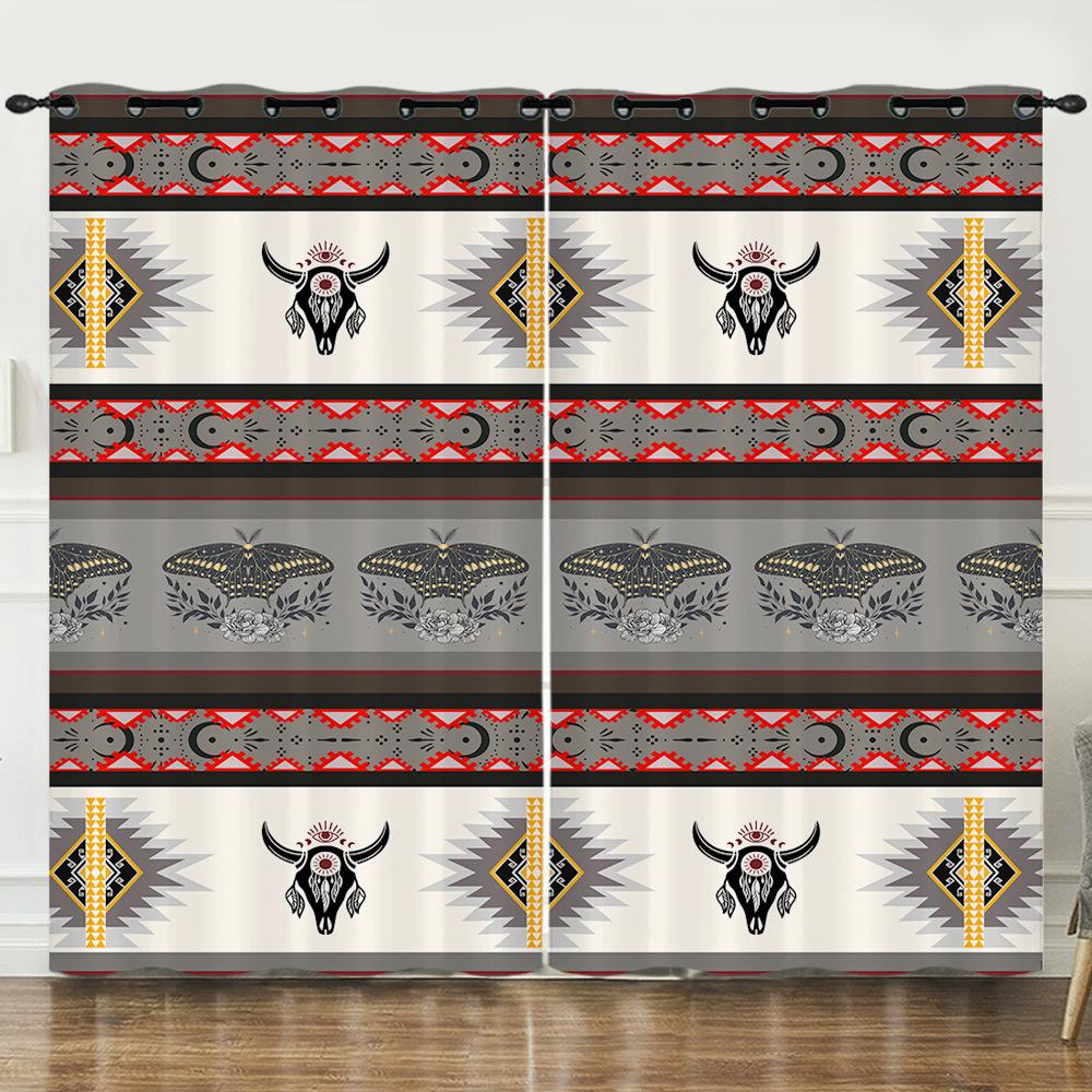 Perdele Perdele Boeme Perdele Blackout cu Imprimare Digitală Dormitor Fără Găurire