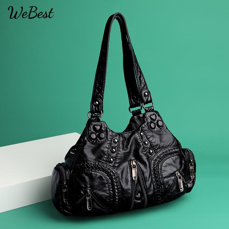

Washed Fabric Shoulder Tote Bag with Soft Finish and Solid Color Design жовтий