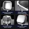 Stainless Steel Square Bowl 20cm 22cm 24cm Silver Kitchen Storage Container For Washing Vegetables Serving Soup Mixing Dough