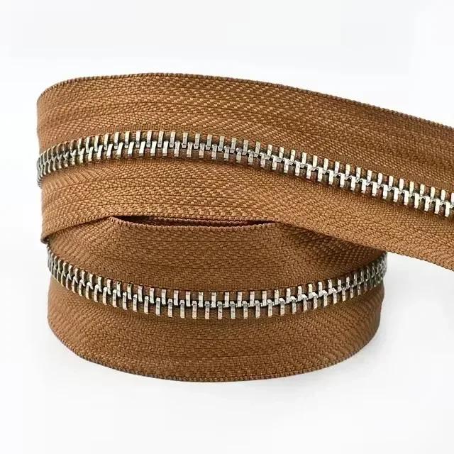 1-5 Yards 5# Meetee Metallreißverschlüsse zum Nähen Dekorativer Reißverschluss Meterware Kleidung Mantel Reißverschlussverschluss Reparatursets DIY Zubehör