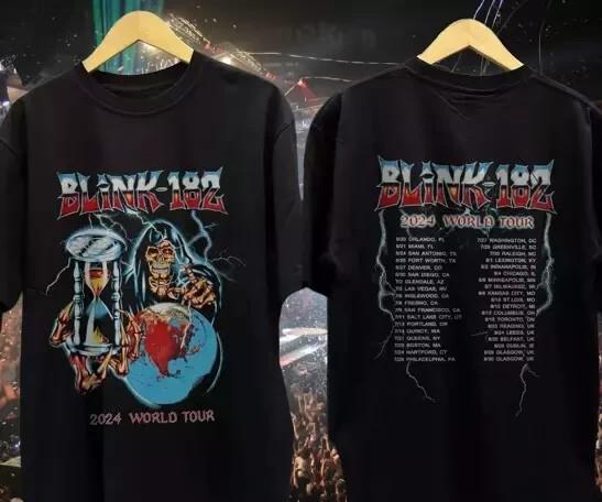 RARE- Blink 182 One More Time Tour 2024 Tour Date Unisex Shirt S-4XL Unisex T-Shirt S