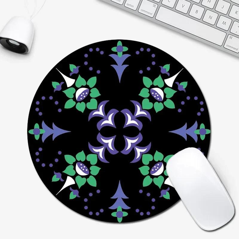 Round Game Mouse Pad Rubber Material Waterproof Wear-resistant Non-slip 20X20CM Retro Style Carpet Fine Mouse Pad Table Mat