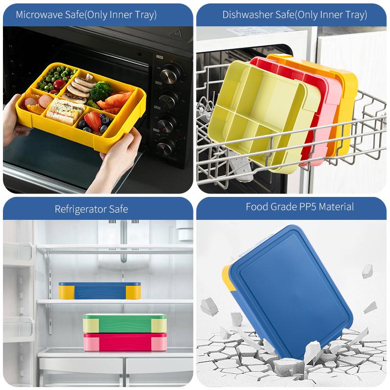 1pc 1330ml Lunch Box Microwavable Bento Box Leakproof Storage Box Hermetic Containers Students Adults School
