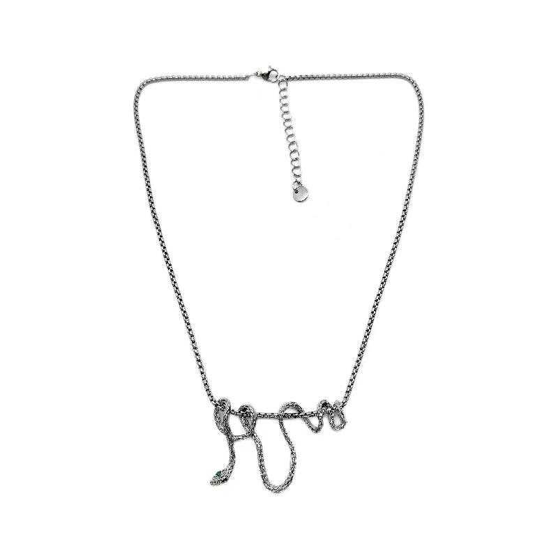 Wrapped Snake Pendant Necklace Cold Wind Advanced Niche Creative Versatile Clavicle Chain