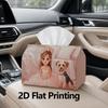 1pc, 2D Flat Printing, Tissue Box Cute And Dog in Pink Clothes Pattern Printed Tissue Box, Suitable for Bathrooms, Living Rooms, Bedrooms, Dressing Ta